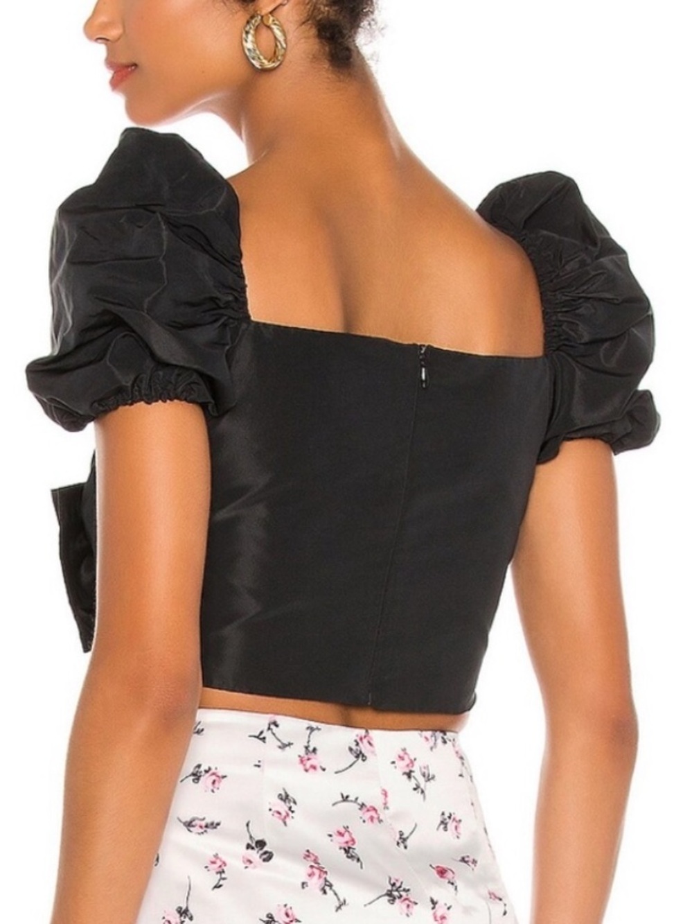 Brognano Black Bow Crop Top Size 40 - Picture 2 of 6